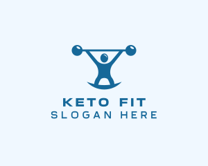 Blue Fitness Weightlifting logo design