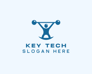 Blue Fitness Weightlifting logo design