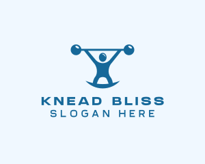 Blue Fitness Weightlifting logo design