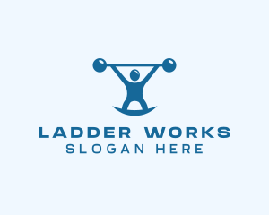 Blue Fitness Weightlifting logo design