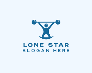 Blue Fitness Weightlifting logo design