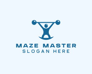 Blue Fitness Weightlifting logo design