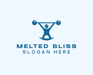 Blue Fitness Weightlifting logo design