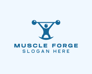 Hypertrophy - Blue Fitness Weightlifting logo design