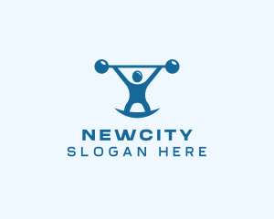 Blue Fitness Weightlifting logo design