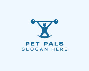 Blue Fitness Weightlifting logo design