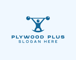 Blue Fitness Weightlifting logo design