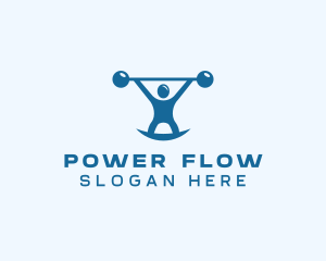 Blue Fitness Weightlifting logo design