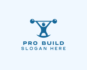 Blue Fitness Weightlifting logo design