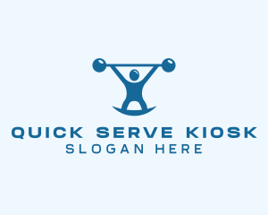 Blue Fitness Weightlifting logo design