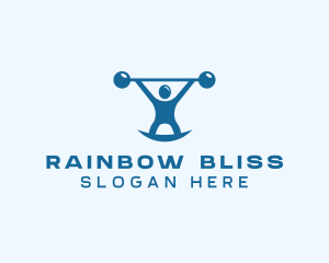 Blue Fitness Weightlifting logo design