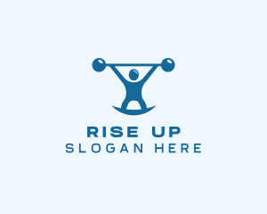 Blue Fitness Weightlifting logo design