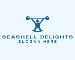 Blue Fitness Weightlifting logo design