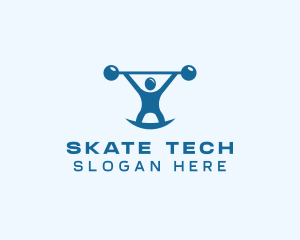 Blue Fitness Weightlifting logo design