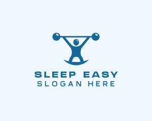 Blue Fitness Weightlifting logo design