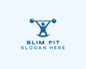 Blue Fitness Weightlifting logo design