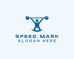 Blue Fitness Weightlifting logo design