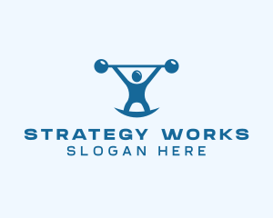 Blue Fitness Weightlifting logo design