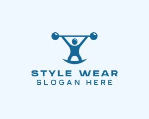 Blue Fitness Weightlifting logo design