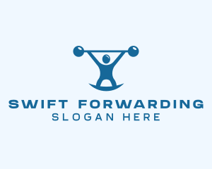 Blue Fitness Weightlifting logo design