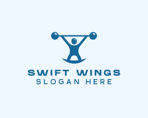 Blue Fitness Weightlifting logo design