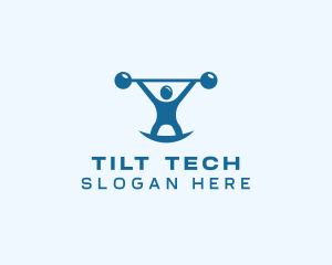 Blue Fitness Weightlifting logo design