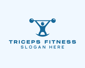 Blue Fitness Weightlifting logo design