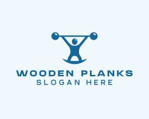 Blue Fitness Weightlifting logo design