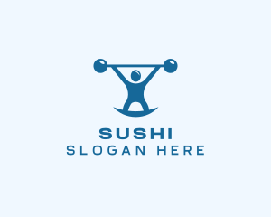 Blue Fitness Weightlifting logo design