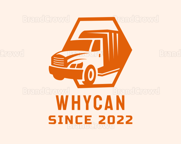Orange Freight Delivery Truck Logo