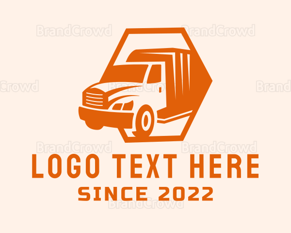 Orange Freight Delivery Truck Logo