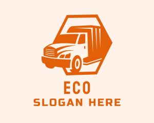Orange Freight Delivery Truck  Logo