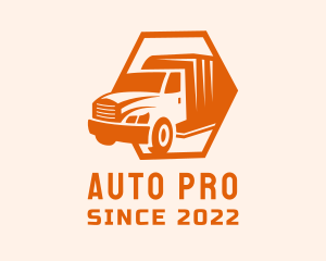 Removalist - Orange Freight Delivery Truck logo design