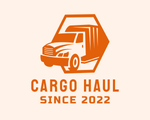 Orange Freight Delivery Truck  logo design