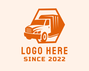 Delivery Truck - Orange Freight Delivery Truck logo design