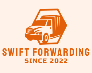 Orange Freight Delivery Truck  logo design