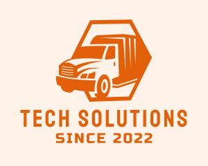 Removalist - Orange Freight Delivery Truck logo design