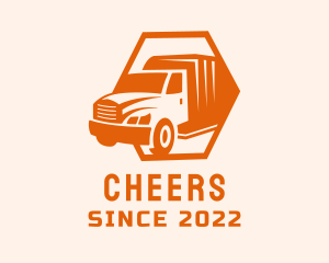 Truck - Orange Freight Delivery Truck logo design