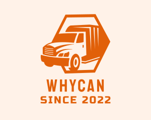 Trucking - Orange Freight Delivery Truck logo design