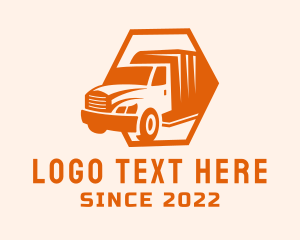 Delivery - Orange Freight Delivery Truck logo design
