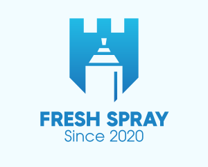 Blue Spray Paint Shield logo design