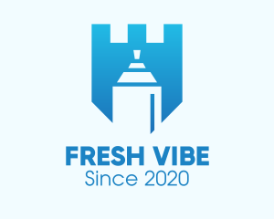 Youthful - Blue Spray Paint Shield logo design