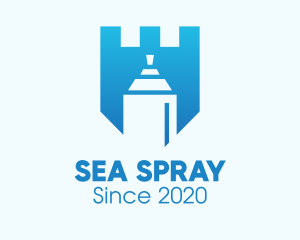 Blue Spray Paint Shield logo design