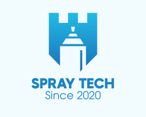 Blue Spray Paint Shield logo design