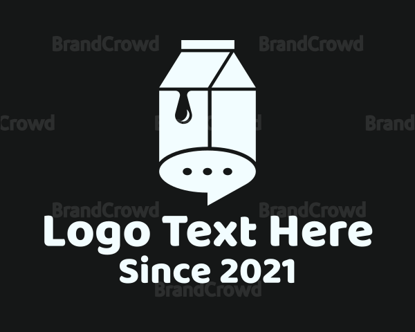 Chat Bubble Milk Box Logo