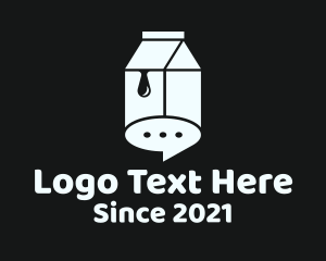 Dairy Farmer - Chat Bubble Milk Box logo design