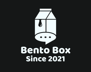 Chat Bubble Milk Box logo design