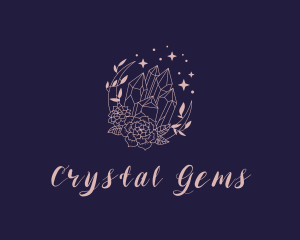 Pink Floral Gemstone logo design