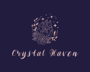 Pink Floral Gemstone logo design