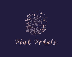 Pink Floral Gemstone logo design